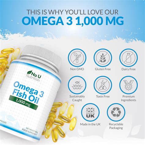 nu u nutrition omega 3 1000mg 365 capsules|omega 3 1000mg softgel.